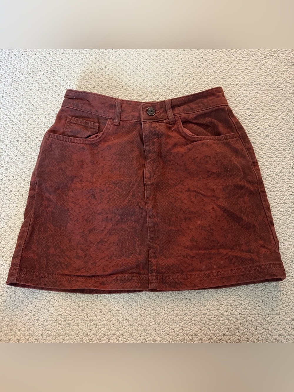 Women's Rust Red Mini Skirt